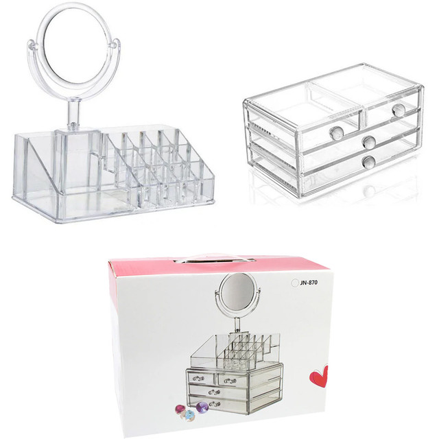 Косметик бокс с зеркалом JN-870. Бьюти кейс для косметики.